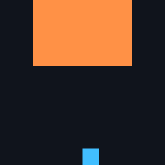 The original Space Invaders actor moves right and left without firing, then loses with zero points.
